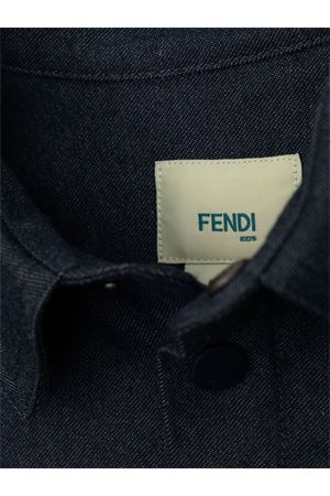 blue cotton jacket FENDI KIDS | JMA317AS61F0QG0